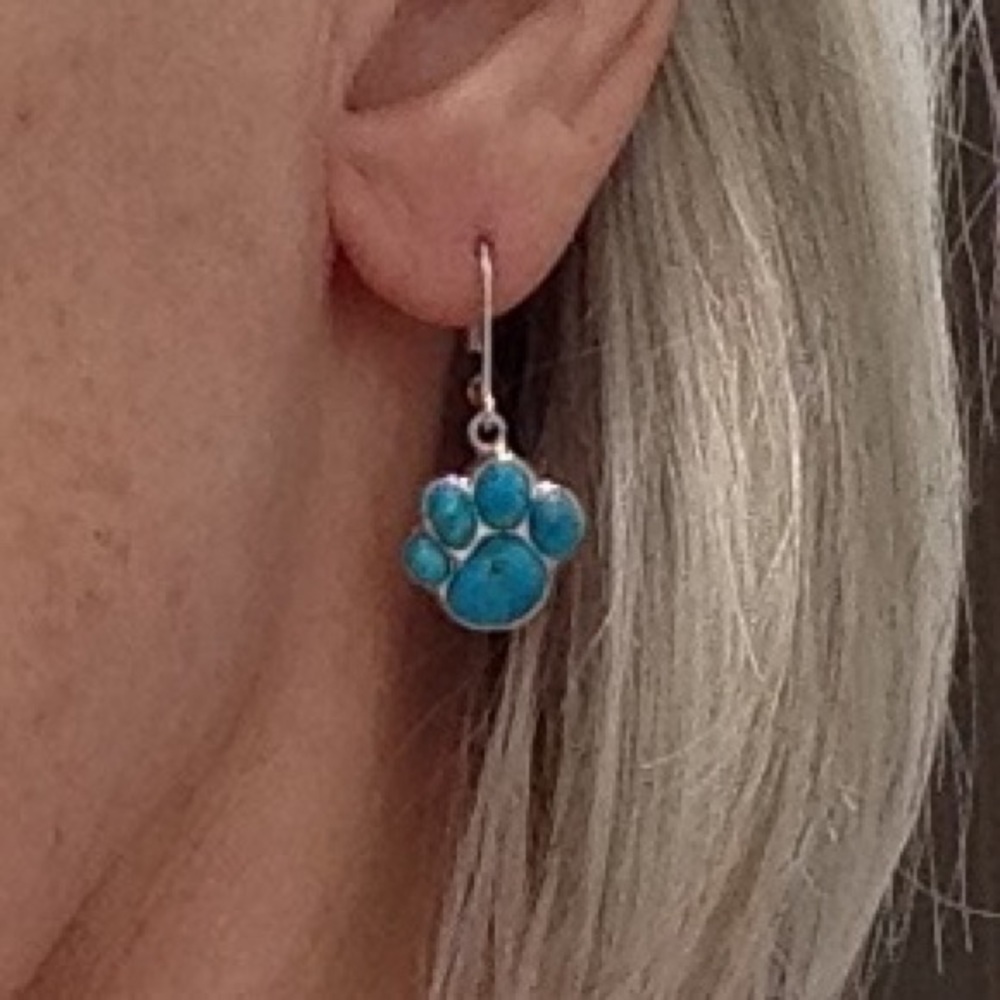 🌴 TURQUOISE PAW PRINT 925 Sterling Silver 🌴